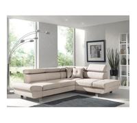 Lisbona - Canapé d'angle droit convertible - 5 places - avec têtières - Beige
