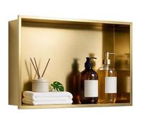 LISEEGO Nichée de Douche Acier Inoxydable 30x45 cm, Or | Design Encastré, Economie D'espace, Pas de Carrelage Requis, Installation Facile, Adapté pour Salle de Bain, Cuisine, Chambre