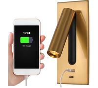 Liseuse Lampe LED Tete De Lit Caché Interrupteur Lampe De Chevet, USB Encastré Lampe De Chevet Murale Applique Liseuse