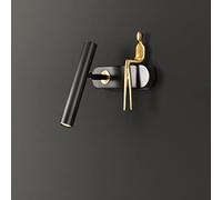 Liseuse Lampe Murale Laiton Doré LED Orientable Applique Murale Interieur Blanc Chaud Blanc Froid Blanc Neutre Moderne Design Lampe de Mur pour Chambre 3W (black)