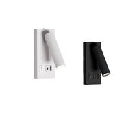 Liseuse Murale Chambre Applique murale rotative à LED 5 W avec chargeur USB Type-C, spot de lecture, éclairage plafond, for chambre coucher, hôtel, bureau, AC85-230 V(White,Neutral Light 4000K,5W)