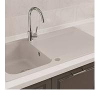 Lisse Évier réversible 1 cuve 1 égouttoir en résine - Gris - Essebagno