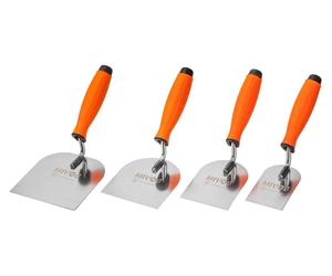 Lisseuse à enduire jeu de 4 spatules - Acier inoxydable - 60 à 120 mm - Poignée souple - 4 pièces
