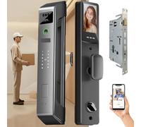 LISTaRSw Smart Door Lock with 3D Face Recognition | App Control & 12 Ways to Unlock, Palm Vein & Fingerprint | IC Card & Key | Auto-Lock | 24 * 240mm/30 * 240mm Lock Body 24 * 240MM