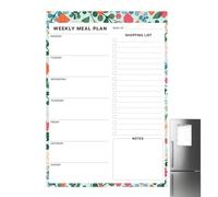 Liste de courses Planificateur de repas, planificateur de repas pour réfrigérateur | Tableau Memo Planning Repas Bloc-notes avec aimants puissants | 60 feuilles détachables, très efficace