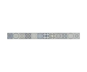 Listel adhésif Coimbra, carreaux de ciment bleu/gris, 5x180 cm, 3 pièces, autocollant mural décoratif.