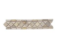 Listel mural décoratif - ALBEDO PIERRE - 6x30,5 cm - Travertin naturel - Mix beige/ivoire/crème - 10 mm