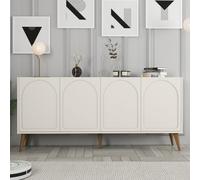 Lister buffet 4 portes design arrondi crème 180x81cm