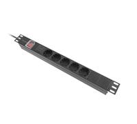 Lanberg PDU-05F-0200-IEC-BK LANBERG Steckdosenleiste 2m 5x Schuko +Schalter 19" C14 sw