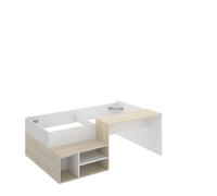 Lit 1 place 190x90 pour enfant combiné avec bureau et 3 compartiments