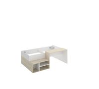 Lit 1 place 190x90 pour enfant combiné avec bureau et 3 compartiments