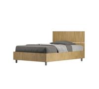 Lit 1 place et demi sans sommier 120x190 tête de lit droite chêne nature Demas