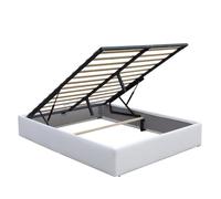 Lit 120x190 - KING OF DREAMS - Coffre Dehoussable - Montage Rapide - Confort Optimal - Blanc