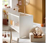 Lit 120x60 Avec Têtes De Lit Panneaux Laquées Blanc Et Sommier Réglable - Basic Blanc 60X120
