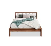 Lit 140 x 200 avec sommier APOANA en bois massif - Coloris châtaignier