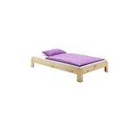 Lit 144 x 204 x 30 cm en pin sans sommier pour 2 personnes de couleur