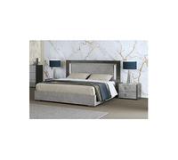 Lit 160 x 200 cm en autre sans sommier pour 2 personnes de couleur gris