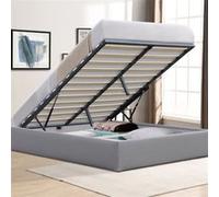 Lit 160x200 Coffre Gris - Dimensions Spacieuses - Compatible avec Tous Matelas - Montage Rapide et Facile - Revêtement PVC Simili Pratique - LIT LORIS GRIS Gris G