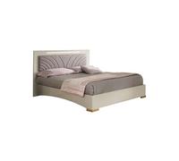 Lit 160x200cm avec Tête de Lit Simili Cuir et Leds - PANACA -