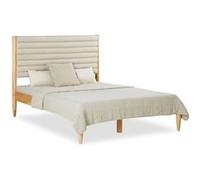 HOMESTYLE4U Lit 2 Places Tissu Bou eige 140x200 cm