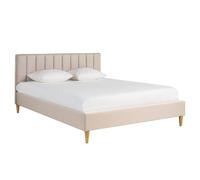Lit 2 places 160x200 cm en tissu beige DIANE