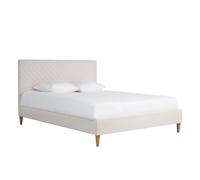 Lit 2 places 160x200 en tissu beige SIDONIE
