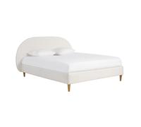 Lit 2 places 160x200 en tissu effet laine bou CHARLINE