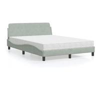 Lit 2 places GENERIQUE 140x200 en metal matelas - sans sommier gris. gris clair Gris G