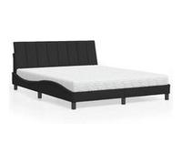 Lit 2 places GENERIQUE 160x200 en bois massif matelas - sommier tapissier noir Noir
