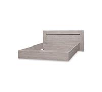 Lit 206 x 219 x 96 cm en bois sans sommier pour 2 personnes de couleur bois