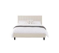 Concept Usine Lit Cambridge 160 x 200 cm en velours beige