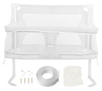 Lit 3 en 1 pour nouveau-nés, avec barrière de sécurité latérale, portable, pliable, berceau, lit de nuit, gris