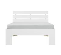 Homestyle4u Lit 2190 simple 90x200 en pin massif blanc avec sommier à lattes