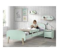 Lit 90x200cm avec Barrière + Chevet + Etagères - BODHI MINT - ALTOBUY Vert G