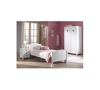 Lit 90x200cm avec Sommier + Chevet + Armoire 2P - MILADY -