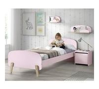 Lit 90x200cm + Chevet + 2 Etagères Murales - BODHI PINK - ALTOBUY Rose G