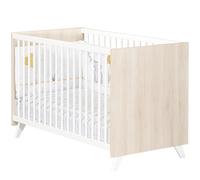 Lit bébé en bois BABY PRICE - Scandi gris - 120x60 - Sommier réglable -