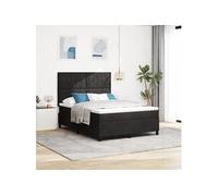 Lit à ressort avec matelas Noir 160x200 cm Velours 3339910
