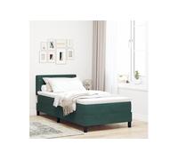 Lit à ressort avec matelas Vert foncé Simple Velours 3339077