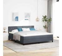 Lit à Ressort LED Gris foncé en Velours 180 x 200 cm avec Matelas, Cadre de lit Solide en Bois, tête de lit réglable, éclairage LED RGB pour Chambre Moderne et Confortable