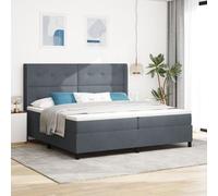 Lit à ressort vidaXL avec matelas et LED gris foncé 200x200 cm en velours