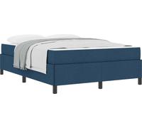 Lit à ressorts avec matelas Bleu 140 x 190 cm tissu