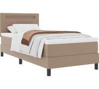 Lit à ressorts avec matelas Cappuccino 90 x 200 cm Simili cuir