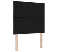 Lit à Ressorts avec Matelas et LED Noir 120 x 190 cm Tissu, Cadre de lit Robuste en Bois d'ingénierie, tête de lit réglable, mobilier Chambre Moderne, Ensemble Complet Confort