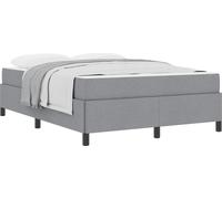 Lit à ressorts avec matelas Gris clair 140 x 190 cm tissu