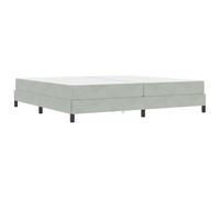Lit à Ressorts avec Matelas Gris Clair 200 x 200 cm en Tissu, Cadre de lit en Bois d'ingénierie Durable, Design Moderne pour Chambre, Confort équilibré pour Sommeil paisible