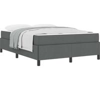 Lit à ressorts avec matelas Gris foncé 140 x 190 cm tissu