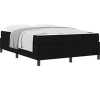 Lit à ressorts avec matelas Noir 140 x 190 cm tissu
