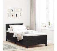 Lit à ressorts avec matelas vidaXL Noir 90x200 cm Velours 3339214