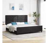 vidaXL Cadre de lit 160x200 cm Velours Gris foncé